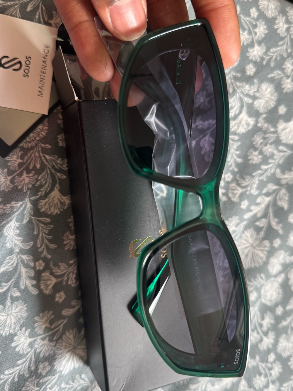 Green Oversized Square Women's Sunglasses